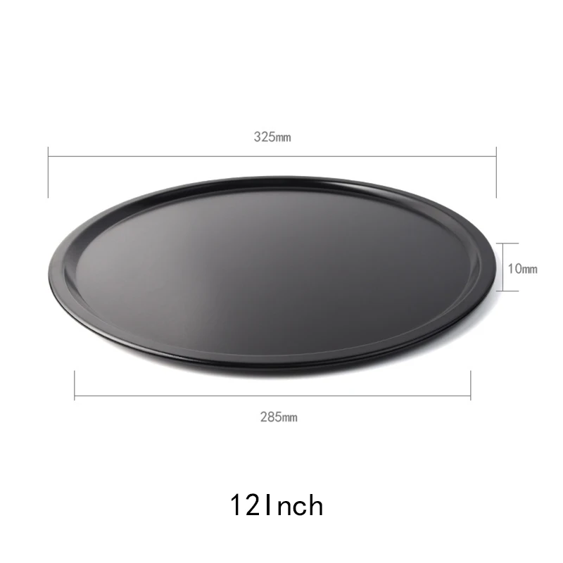 12 13 дюймов тарелка для пиццы круглая глубокая тарелка для пиццы поднос из углеродистой стали антипригарная форма для выпечки Кухонные инструменты для выпечки аксессуары для приготовления пищи - Цвет: 12 inch