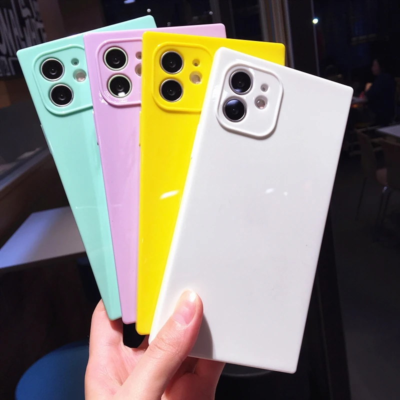 רך כיכר סוכריות סיליקון טלפון מקרה עבור iPhone 11 12 13 פרו מקס XS X XR מקסימום 7 8 בתוספת מיני SE 2020 פגוש אחורי כיסוי cases for iphone 11
