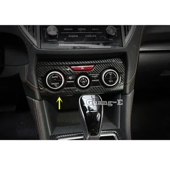 

Car Stick Carbon Fibre Interior Air Condition Button Control Outlet Stwich Trim Frame Lamp 1pcs For SUBARU XV 2018 2019 2020