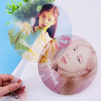 

KPOP BLACKPINK JENNIE JISOO LISA ROSE Transparent Fan New Creative Fan Fully Transparent Aid Fan Collection Peripheral Celebrity