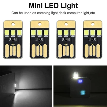 

5Pcs/lot Night Lamp Mini Pocket Card USB Power LED Keychain Night Light 0.2W USB LED Bulb Book Light For Laptop PC Powerbank
