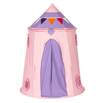 

Cotton Yurt Tent With Small Colorful Flags Pink