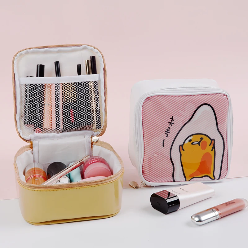 Японская мультяшная косметичка Gudetama для женщин, дорожная сумка для хранения, ПВХ водонепроницаемая сумка для мытья рук, косметичка