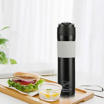 

300ml Plastic Portable Press Coffee Plunger Maker Coffee Filter Bottle For Car Office Bottle Vacuum Coffee