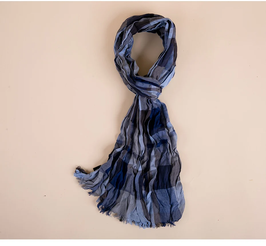 Длинный хлопковый зимний мужской шарф мужской шаль пашмины шейный платок палантины шелковая Шея Crinkle вискоза хиджаб женский шарф мужской теплый