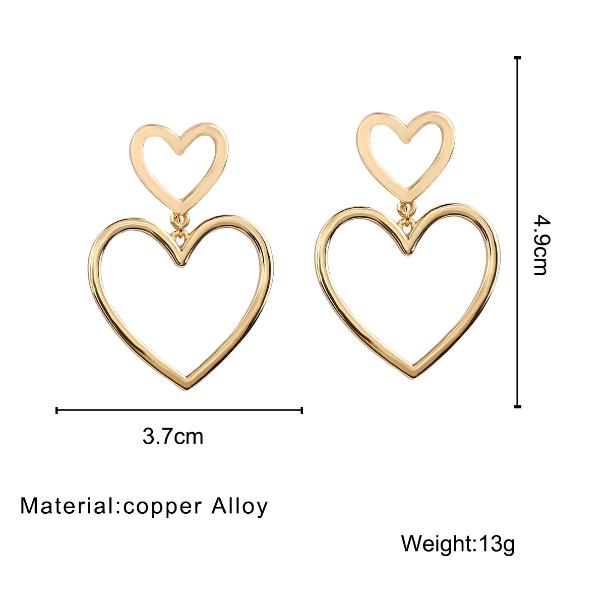 Big Heart Drop Earrings - Image 6