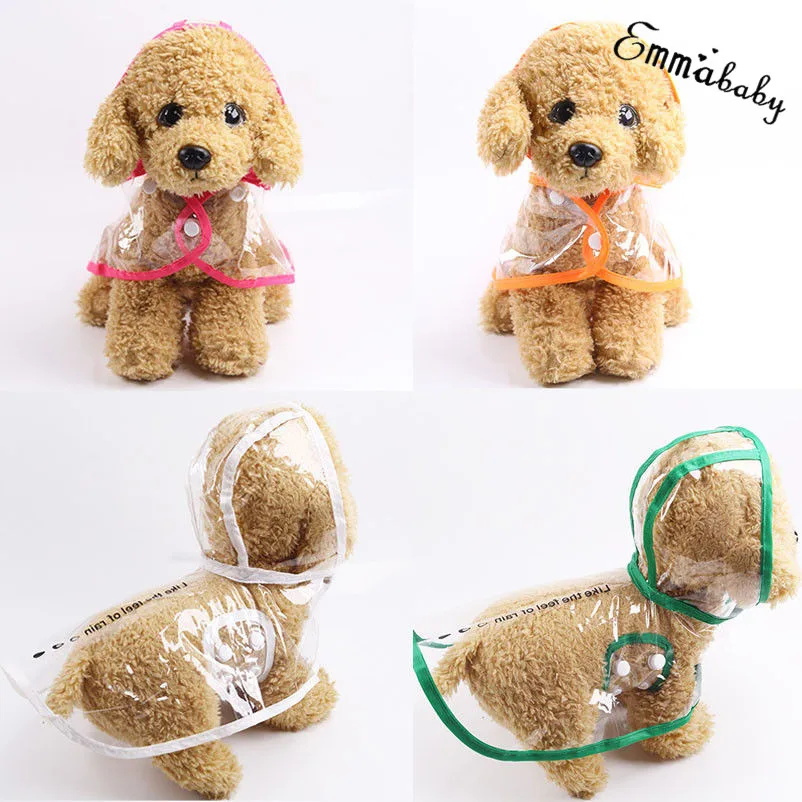 Pet Rain Coat Transparent Raincoat Outdoor Jacket Dog Puppy Clothes Waterproof