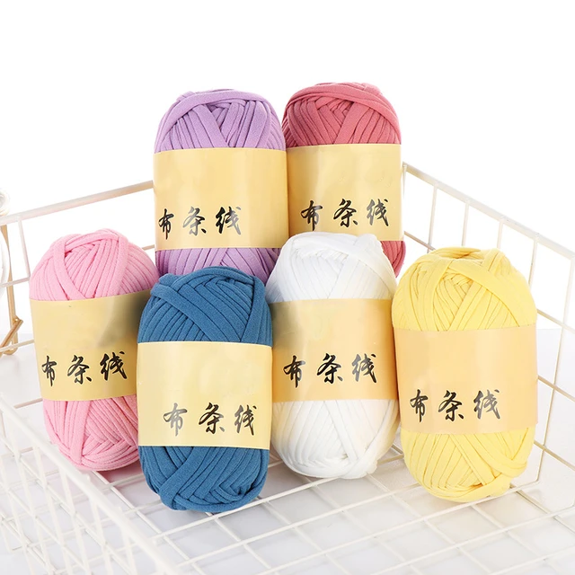 Tshirt Cotton Knitting Yarn, Trapillo Yarn Ball, Crochet Home Decor Yarn  Fro Bags, Baskets, Carpets, Macrame, Blue