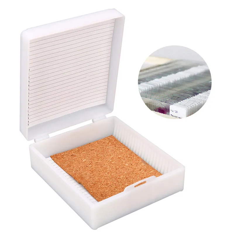

25-Places Lab ABS Plastic Slide Storage Box Microscope Dispenser Slides Storage Holder Case with Numbered Slots Contents Sheet