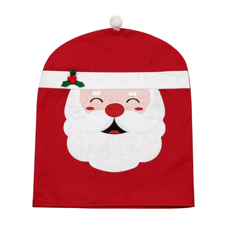 

Christmas Decoration Santa Claus Chair Back Cover for Dining Room Hotel Banquet