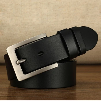 140 150 160 170cm Leather Men Belt Cow Genuine Leather Belt Retro Pin Buckle Big Large Size Male Belts Cinturones Para Hombre 1