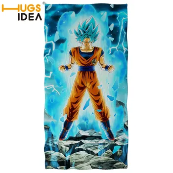 

HUGSIDEA Goku Dragon Ball Print Soft Bath Shower Towel Anime Printed Soft Super Absorbent Beach Towels Quick-Dry Face Towel
