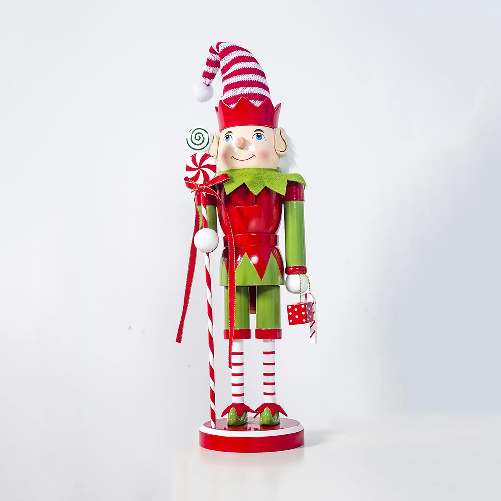 Jubilee Treasure New Style Christmas Ornaments Wood Coloured Drawing Santa Claus Doll Decoration Christmas Children Gift Toy