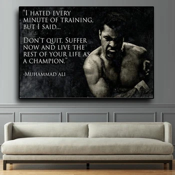 

Nordic Motivational Quote By Muhammad AliCuadros Canvas Inspirational Sport Posters and Prints Wall Art Pictures Home Decoation