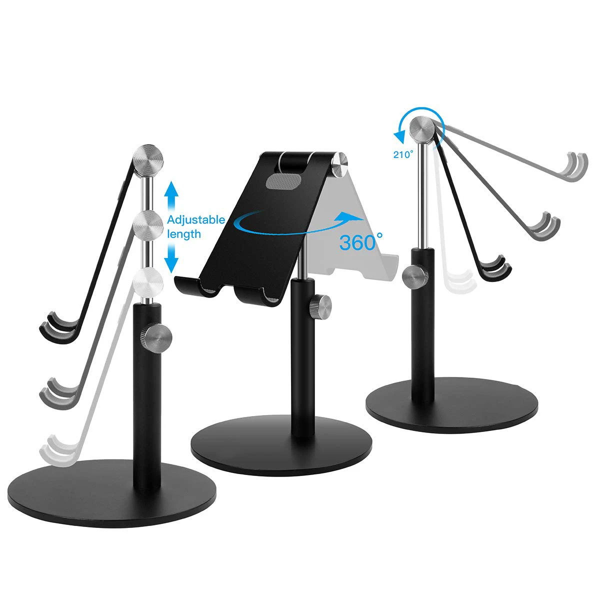 Universal Aluminium Stand Desk Holder For Xiaomi Mobile Phone Holder For iPhone Metal Tablets Stand For ipad