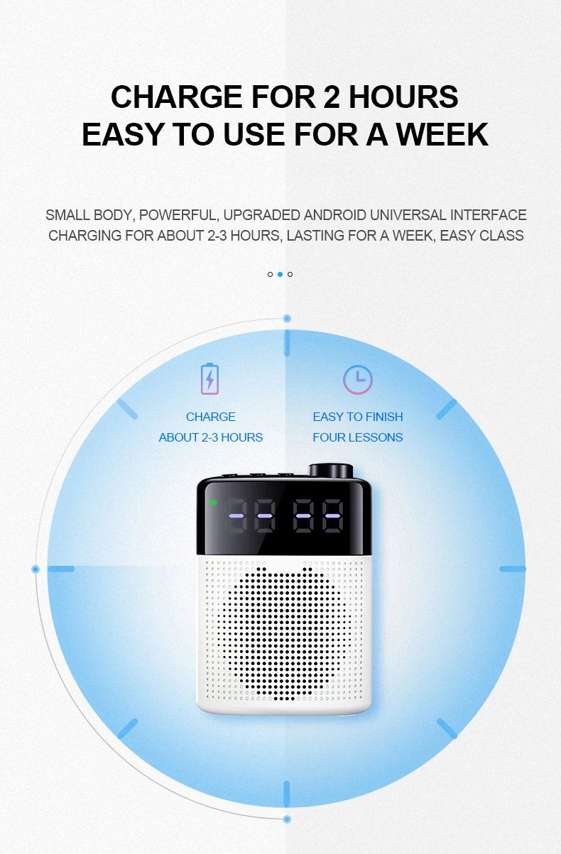 Портативный беспроводной Bluetooth мегафон проводной усилитель голоса Мини громкоговоритель с микрофоном Поддержка FM радио TF AUX будильник
