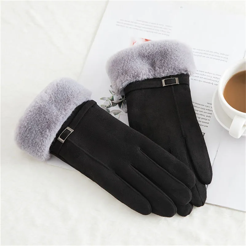 Классические Luvas de inverno женские модные зимние уличные спортивные теплые перчатки варежки Eldiven однотонные розовые Guantes femme