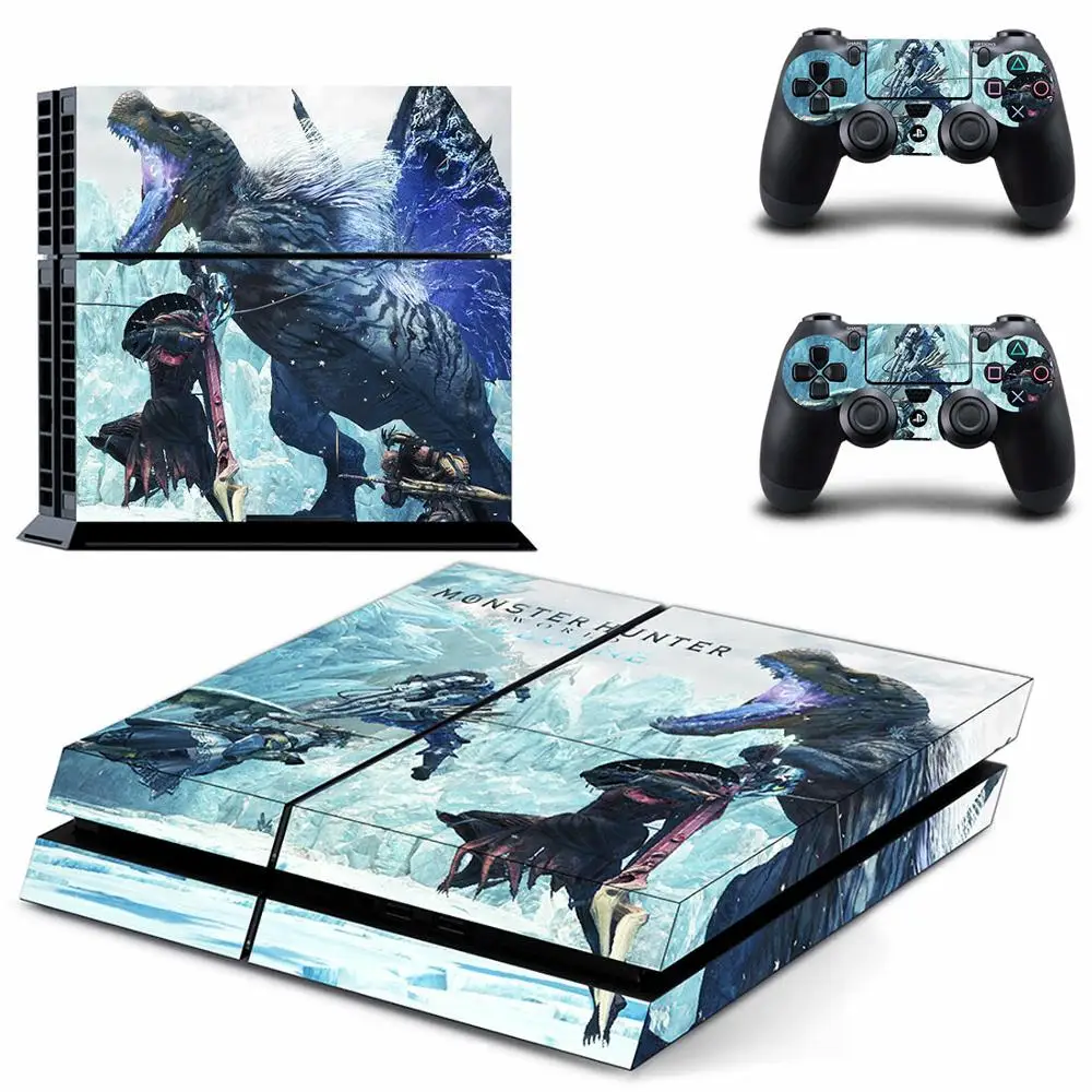 Monster Hunter World Iceborne наклейка для PS4 виниловая наклейка, стикер для консоли sony Playstation 4 и 2 контроллера наклейка для PS4 наклейка