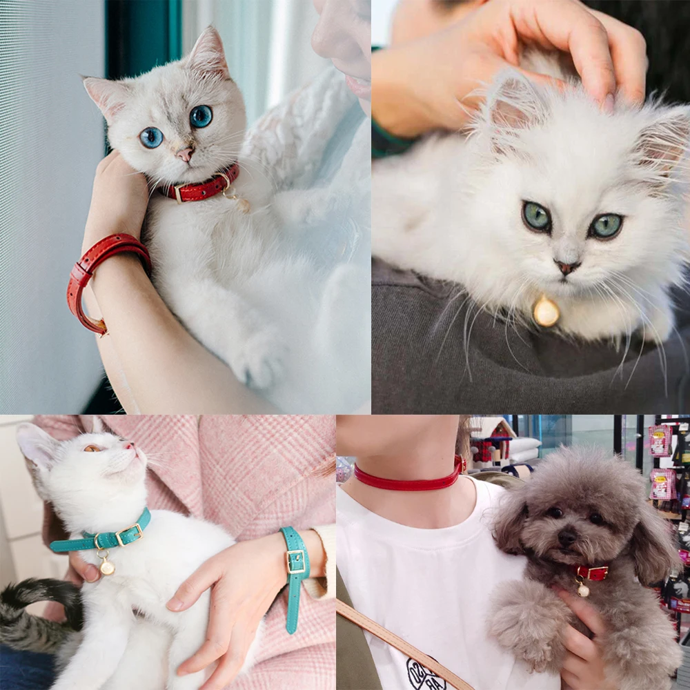 UFBemo персонализированный ошейник для кошек эластичный с колье колокольчиками из