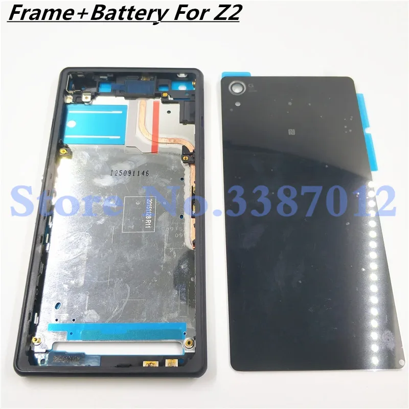 5 шт./партия Полный Корпус для Sony Xperia Z2 L50w D6503 D6502 ЖК-панель средняя рамка чехол Крышка батарейного отсека Боковая кнопка с логотипом