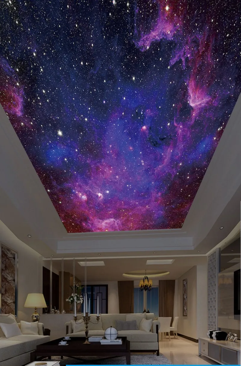 Пользовательские 3D фото обои потолки красивое звездное небо фантазия небо Зенит живопись потолок фон стены