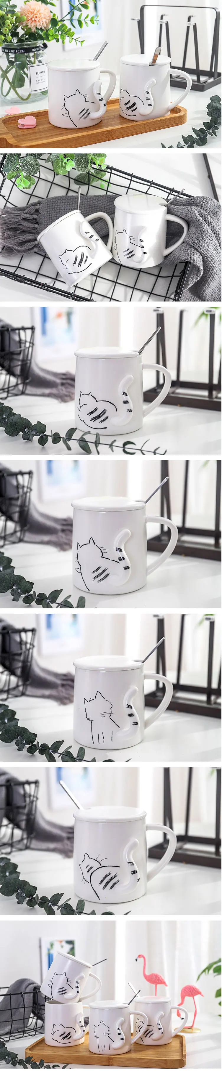 陶瓷咖啡杯_3d立体浮雕猫咪陶瓷咖啡杯可爱卡通男女学生马克杯创意zakka---阿里巴巴_01