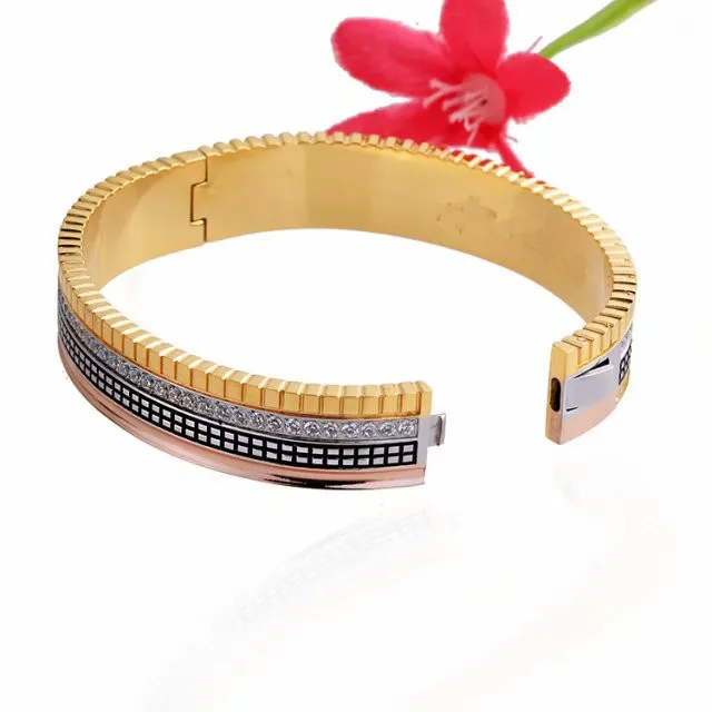 Известная марка ювелирных изделий Циркон черный керамический браслет микс три цветной ремешок cz камень спин вращающийся браслет для женщин подарок