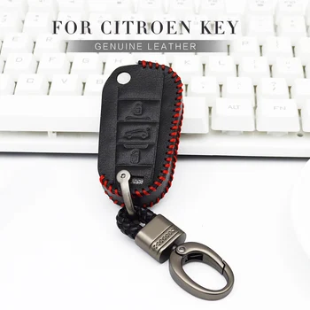 

For Citroen C1 C5 C3 C4 Xsara Picasso Berlingo Ds3 2017 2018 Car Key Protection Shell Key Case Cover Leather Key Ring Shell Auto