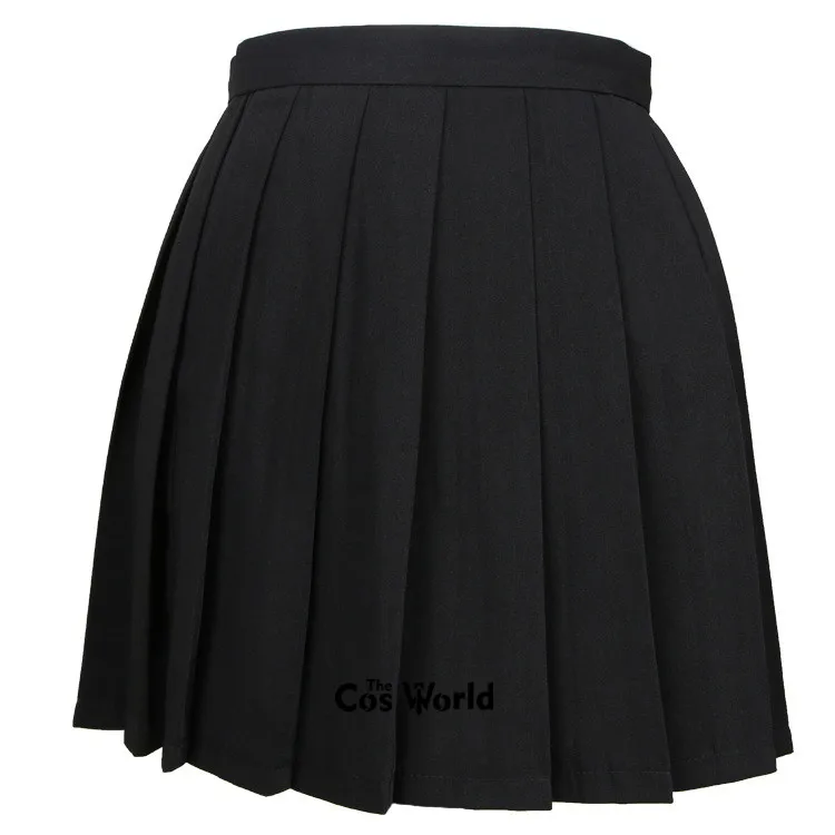 XS-3XL 17 одноцветное Цвета девушки девушка Высокая талия плиссированные юбки женские платья для JK школьная Униформа студентов ткани - Color: Black