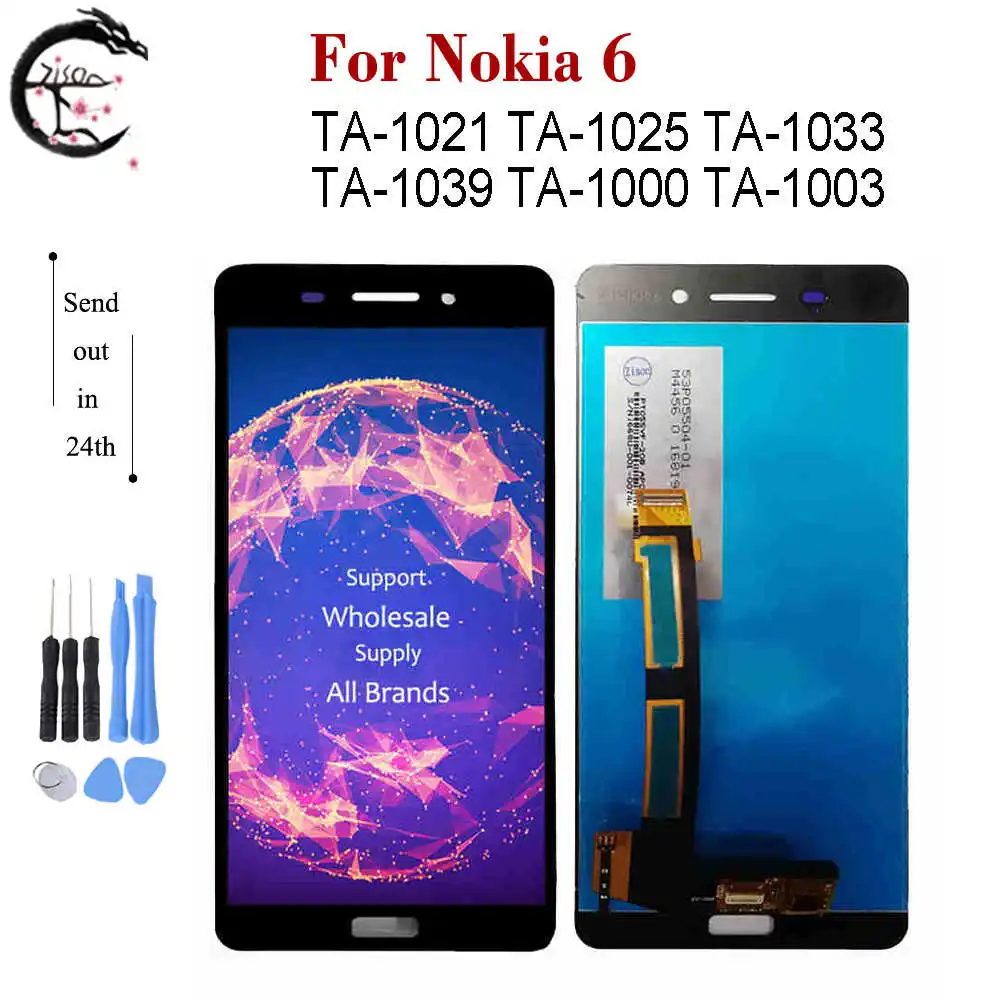 ЖК дисплей для Nokia 6 TA 1021 1025 1033 1039 1000 сенсорный датчик дигитайзер в сборе Nokia6 N6