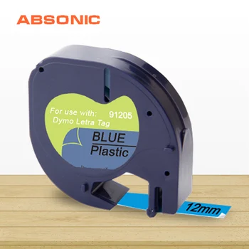 

Absonic Labels Tapes for DYMO LT Tape 91205 91335 91225 Black on Blue 12mm*4m Compatible for DYMO LT-100H LT-100T Label Maker