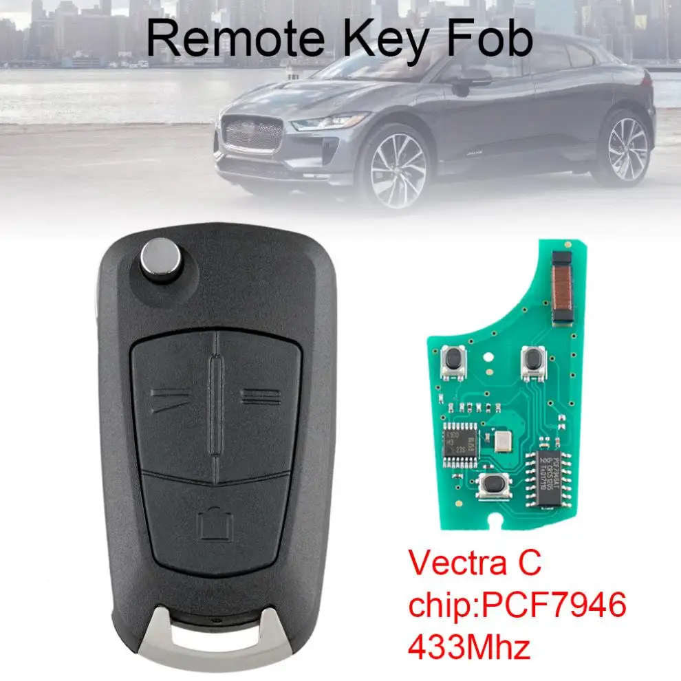 

433Mhz 3 Buttons Flip Car Remote Key with PCF7946 Chip Fit for Opel VectraC New
