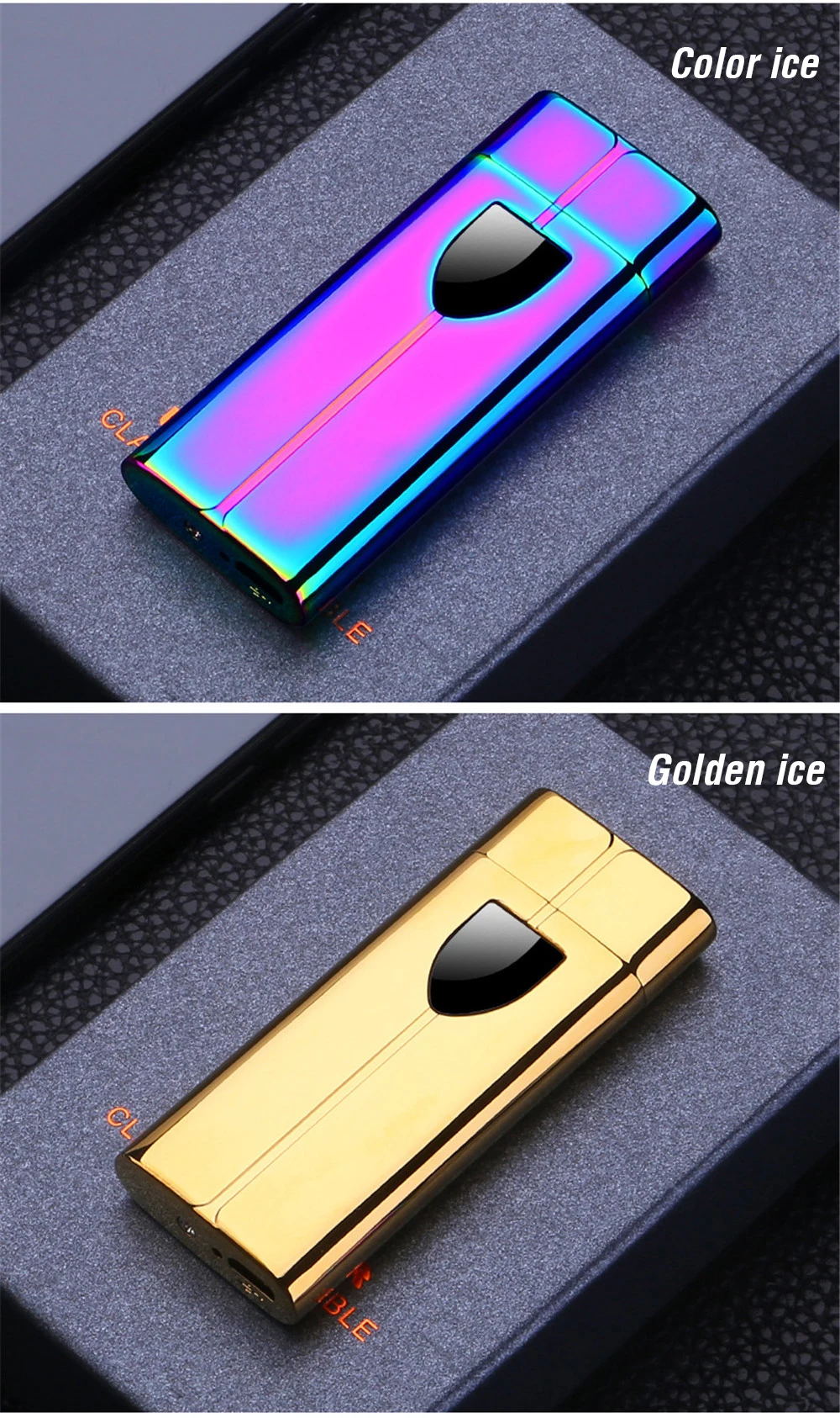 Сенсорный спиннинг плазменная Roating Arc Зажигалка USB Зарядка Светодиодный дисплей питания ветрозащитная электронная турбо импульсная зажигалка