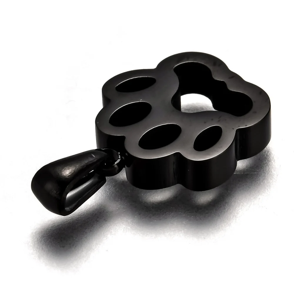 10pcs 304 Stainless Steel Dog Footprint Pendants Hollow Charms For DIY Handmade Jewelry Making Necklace Accessories17x15x3.5mm