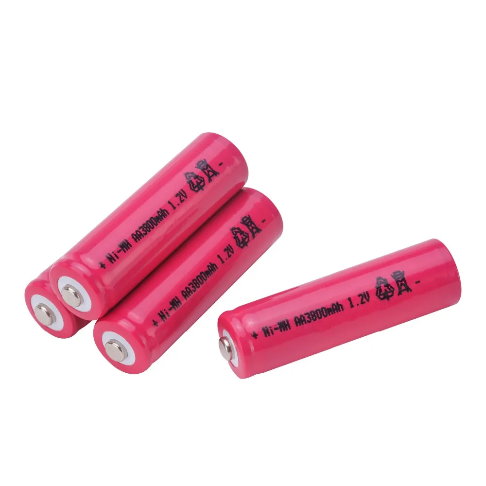 GTF AA 1,2 V 3800mAh Ni-MH аккумулятор для игрушек, контроллер, фонарик, будильник, камера, микрофон, батарея, Цветные элементы