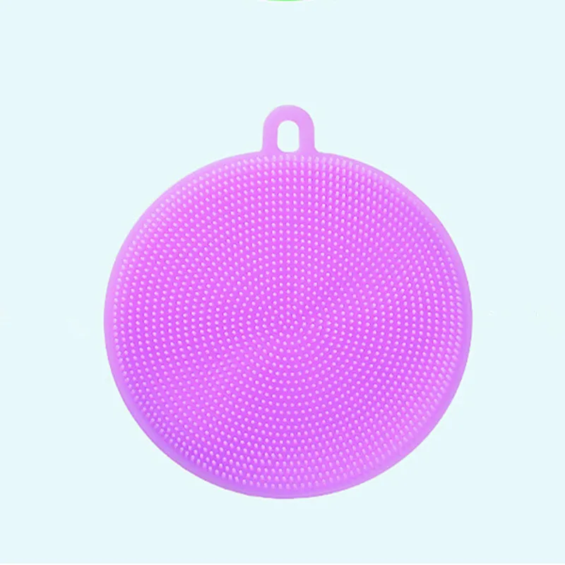 Purple Многофункциональная силиконовая щетка для чистки посуды, силиконовая губка для чистки посуды, кухонный горшок, очиститель, инструмент для мытья - Цвет: Purple