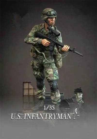 

1:35 Scale US Modern military INFANTRYMAN Soldiers Miniatures Unpainted DIY Assembling Static Figure Resin Model Kits