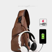 Сумка через плечо из водонепроницаемого полиуретана, мужская сумка для зарядки, USB нагрудная сумка, сумка-мессенджер, взрывы