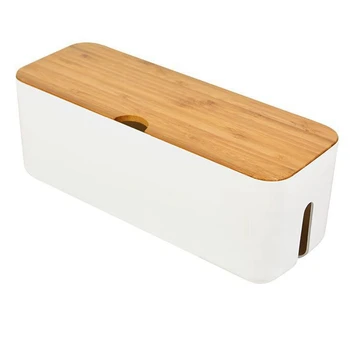 

Cable Storage Box Power Strip Wire Case Anti Dust Charger Socket Organizer Desktop Network Line Storage Bin White