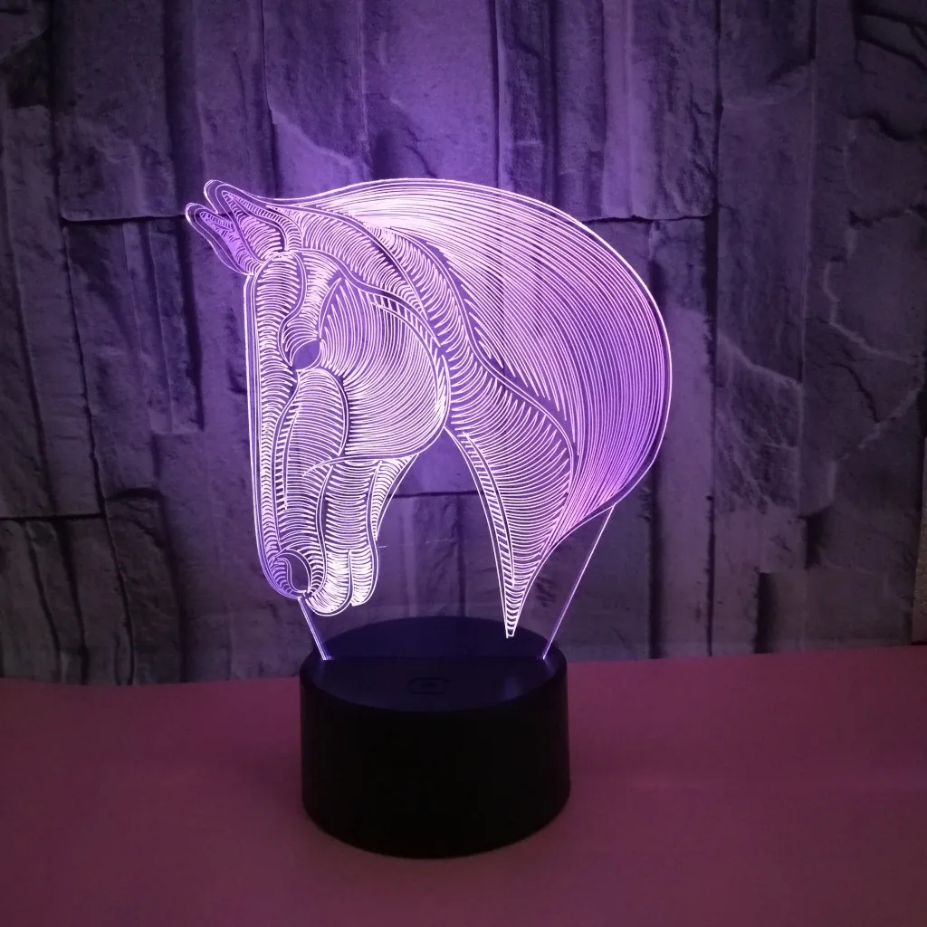 3D Led моделирование ночник Usb настроение животное лошадь сенсорная кнопка атмосферная настольная лампа детская спальня сон декоративное освещение для дома подарок