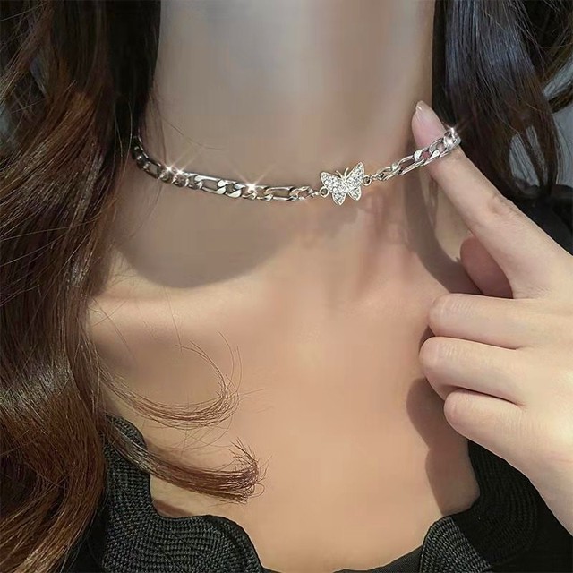 Square Hollow Double-layer Necklace Female Simple Design Fashion Choker Necklace Gift for Friend Wholesale Jewelry