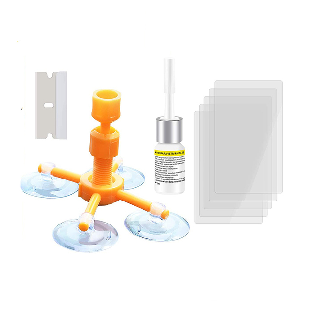 Windshield Repair Kit - with Pressure Syringes for Fix Windshield Chips, Cracks, Bulls-Eye, Star-Shaped and Half-Moon Cracks