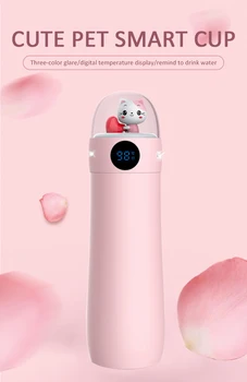 

Cute Cartoon Pet Smart Thermos Cup Display Temperature Water Cup Creative Cartoon Remind To Drink Water Children Thermos Cup