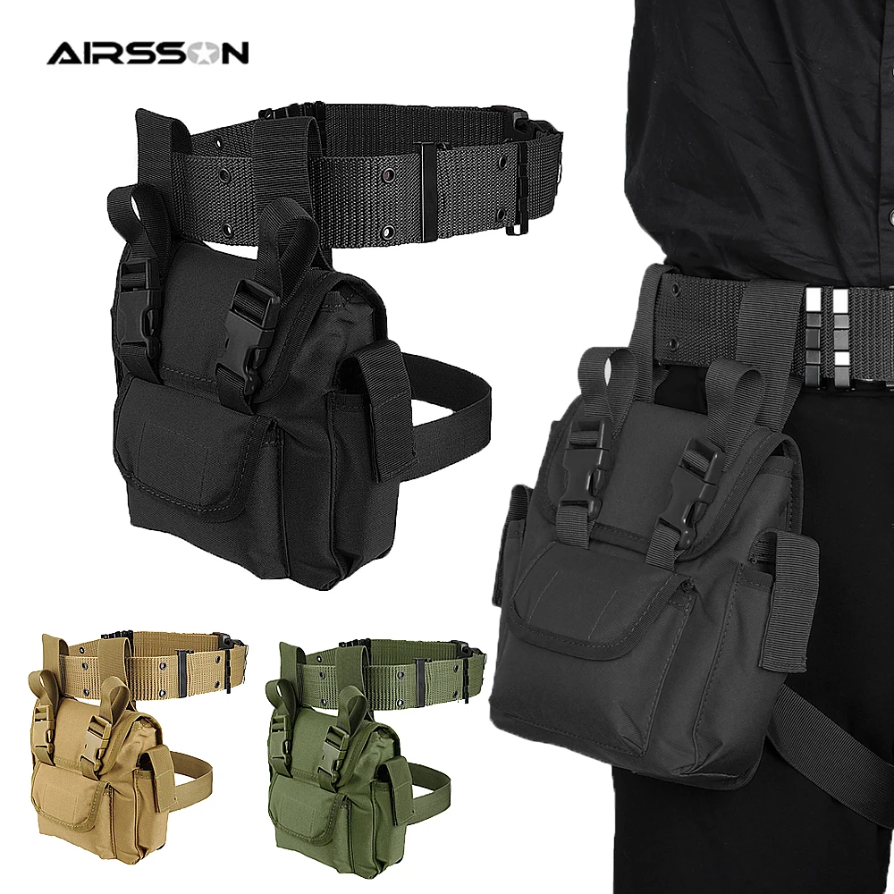 Тактическая Сумка Molle для ног, водонепроницаемая Мужская Военная поясная сумка, быстросъемный ремень EDC, поясная сумка, аксессуары для охоты и велоспорта