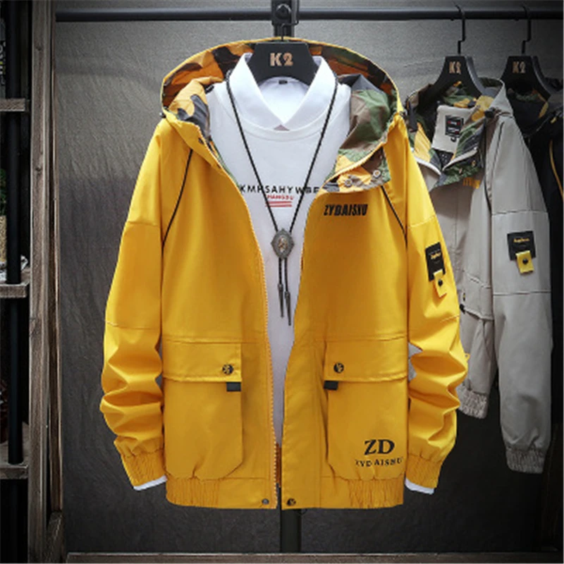 

Fashion Jackets Male Coat Collar Solid Casual Long Sleeve Basic Men Windbreaker Spring Autumn Collar Patchwork Stand Jacket