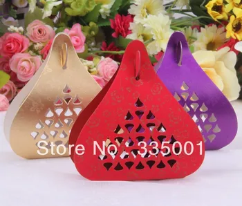 

wedding favor candy box--hollow love drop sweet chocolate box party candy favor box 100pcs/lot