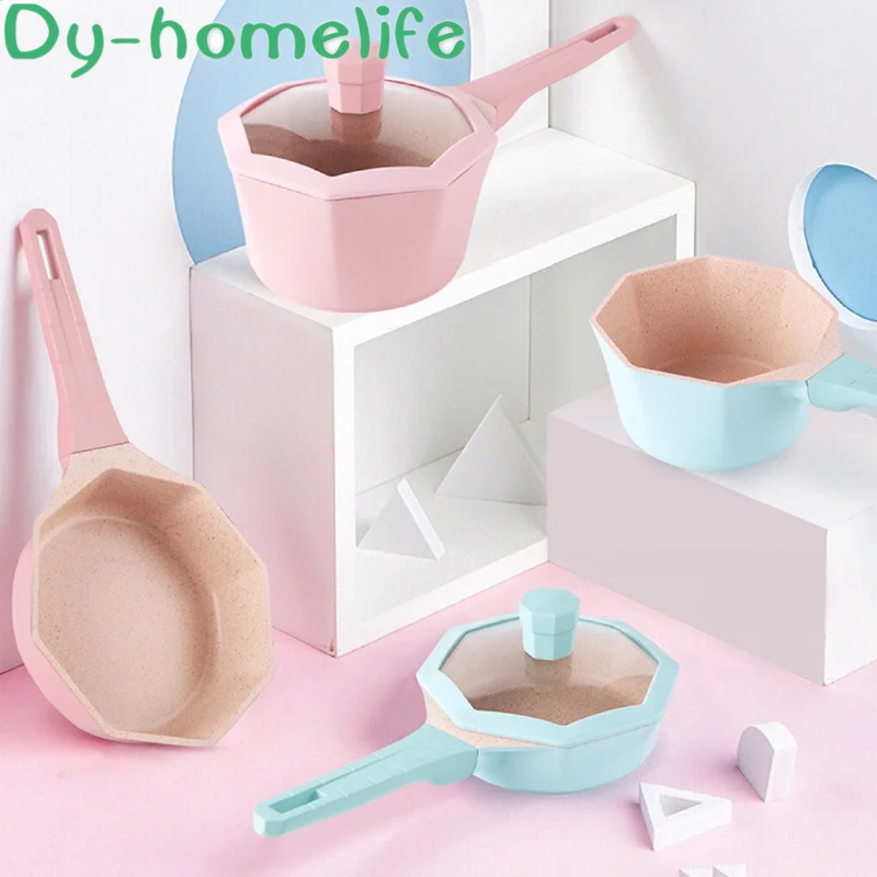 

Korean Cute Octagonal Round Baby Complementary Food Pot Casserole Milk Pot Set Instant Noodle Pot Wheat Rice Stone Non-stick Pot