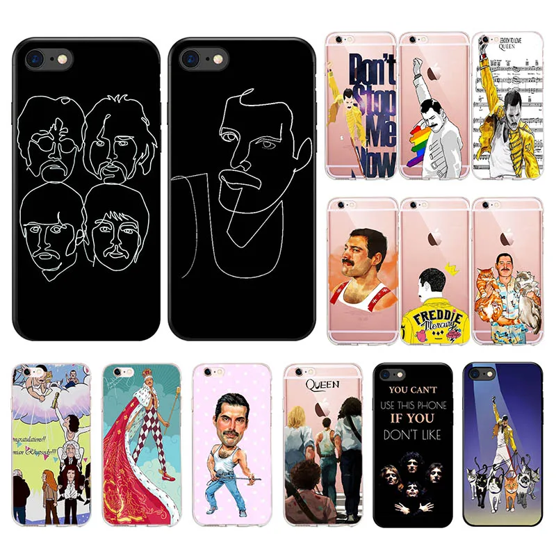 

Freddie Mercury Queen band Cover Luxury Brand Soft Silicone TPU Phone Case For Capa Para IPhone XR 5 5S X MAX SE 6 6S 7 8 plus