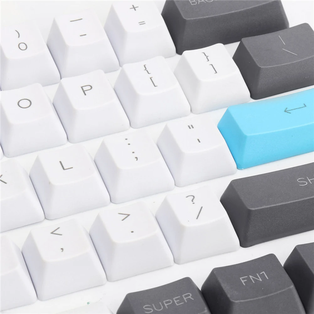 Продажа Новая белая освещенная контржурным светом механическая клавиатура cap Top печать 61 Ключ ANSI ключ декодер каналов кабельного телевидения OEM тол...