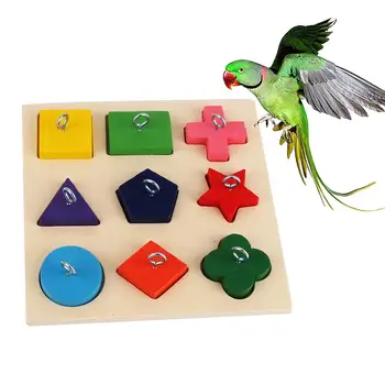 

Pets Bird Parrot Toys 9 Grids Star Triangle Blocks Ring DIY Puzzle Toy Pet Supplies Bite Resistance Chew Toy